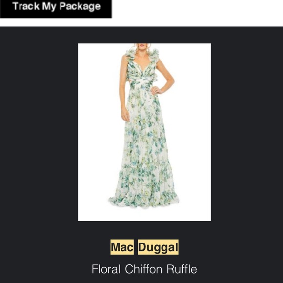 Worn Once Mac Duggal Floral Chiffon Lace Up Gown - Picture 9 of 10